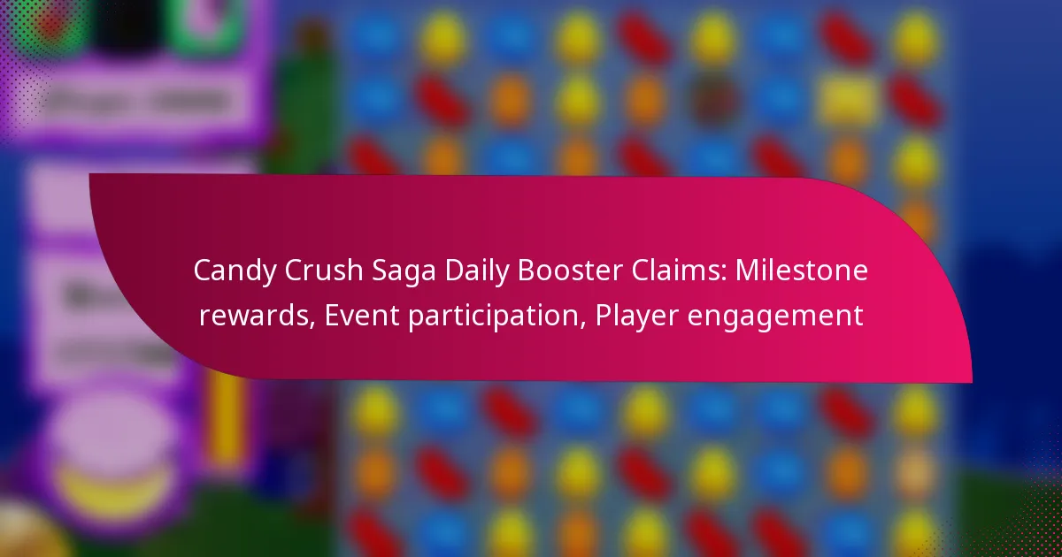 Candy Crush Saga Daily Booster Claims: Milestone rewards, Event participation, Player engagement