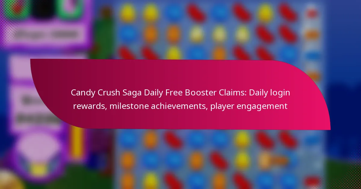 Candy Crush Saga Daily Free Booster Claims: Daily login rewards, milestone achievements, player engagement