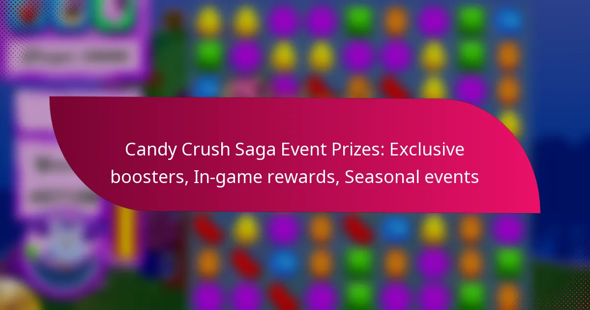 Candy Crush Saga Event Prizes: Exclusive boosters, In-game rewards, Seasonal events