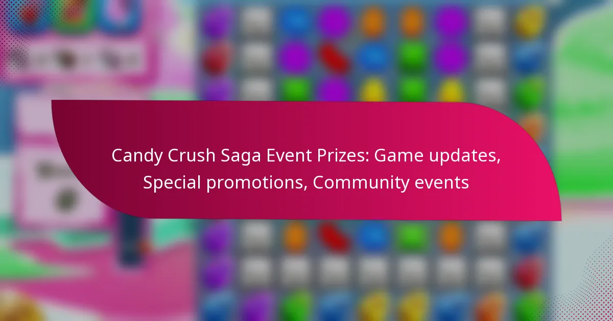 Candy Crush Saga Event Prizes: Game updates, Special promotions, Community events