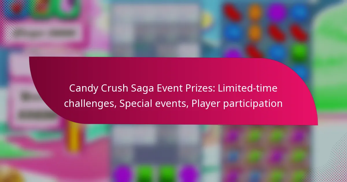 Candy Crush Saga Event Prizes: Limited-time challenges, Special events, Player participation
