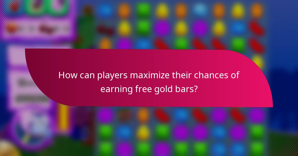 How can players maximize their chances of earning free gold bars?