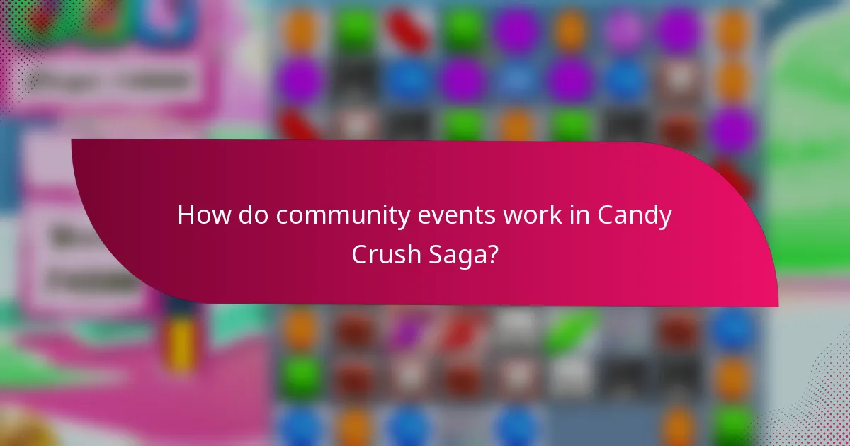 How do community events work in Candy Crush Saga?
