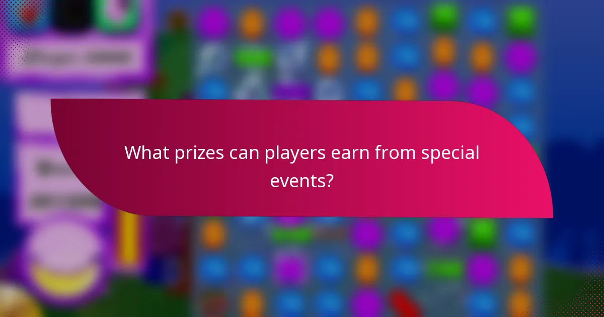 What prizes can players earn from special events?