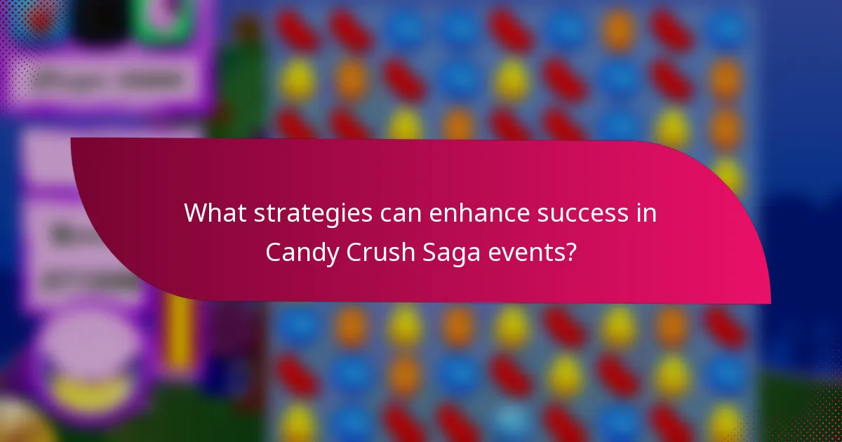 What strategies can enhance success in Candy Crush Saga events?